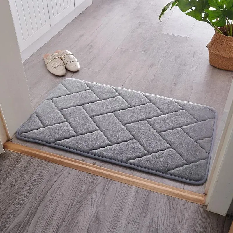 Carpets High Quality Cobblestone Thickened Flange Carpet Door Anti Slip Bedroom Rebound Bathroom Water Absorption Mat