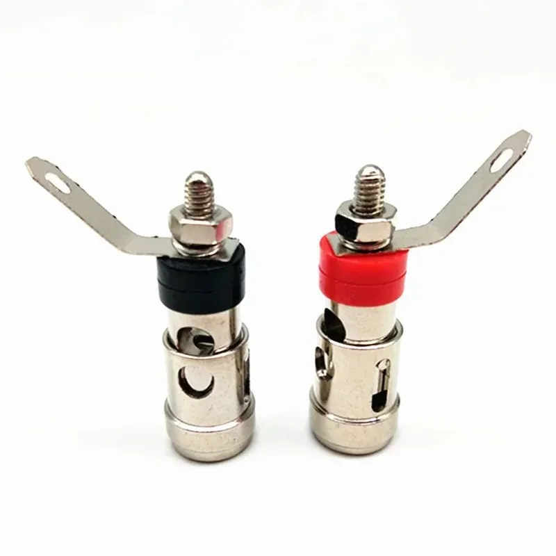 Binding Post Connector, Binding Post Cable Terminals for Audio Video Speaker Amplifier Subwoofer, Push Style Free-Soldering