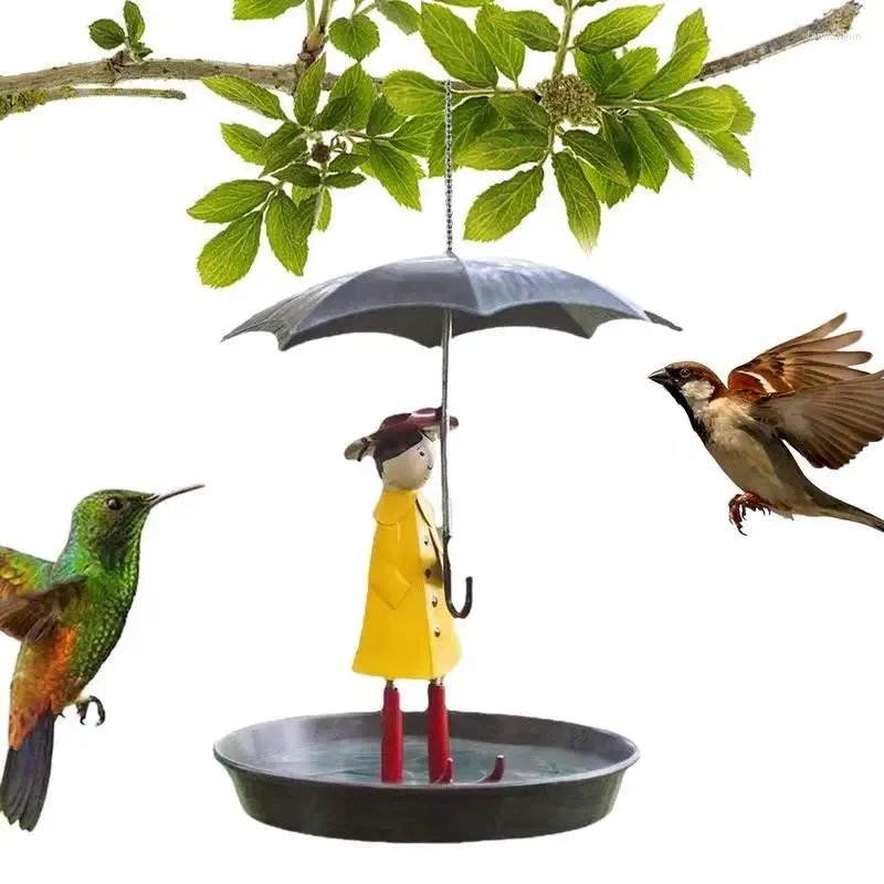 Anderer Vogelbedarf, bezauberndes Mädchen-Regenschirm-Futterhaus zum Aufhängen, lockt nährende Vögel an, wetterfest, für den Außenbereich, kreatives Bad