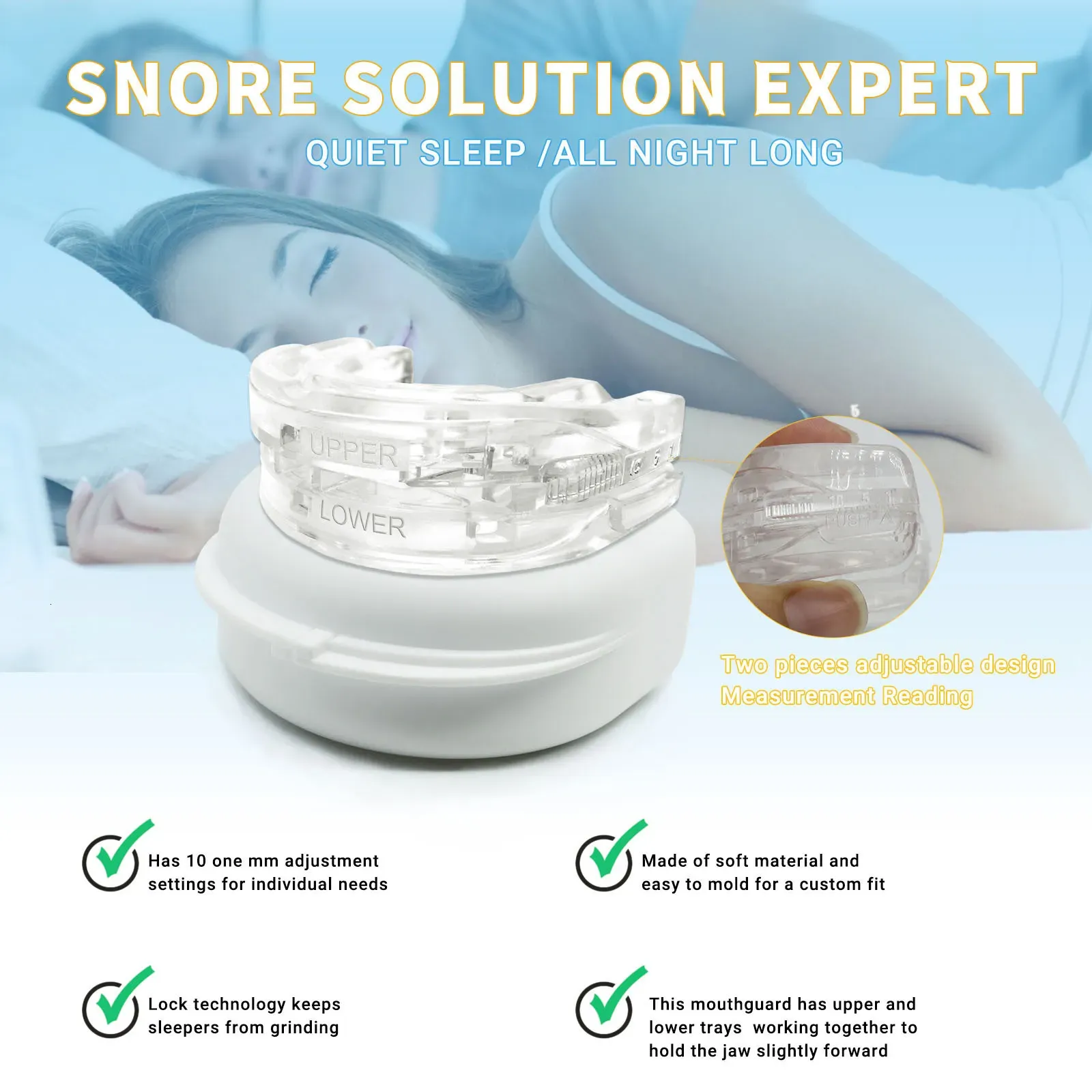 Cessation Snoring Cessation Anti-Snoring Bruxism Detrots de protège-dents Bruxisme Apnea Guard Snoring Gard du gardien de la bouche Dispositif de ronflement pour arrêter S