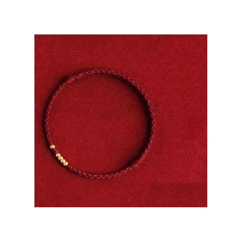 Bracelets de charme Perles faites à la main Bracelet tibétain Lucky Red String Couple réglable Distance Amitié Amoureux Cadeaux Drop Livraison Jewe Dh1HS
