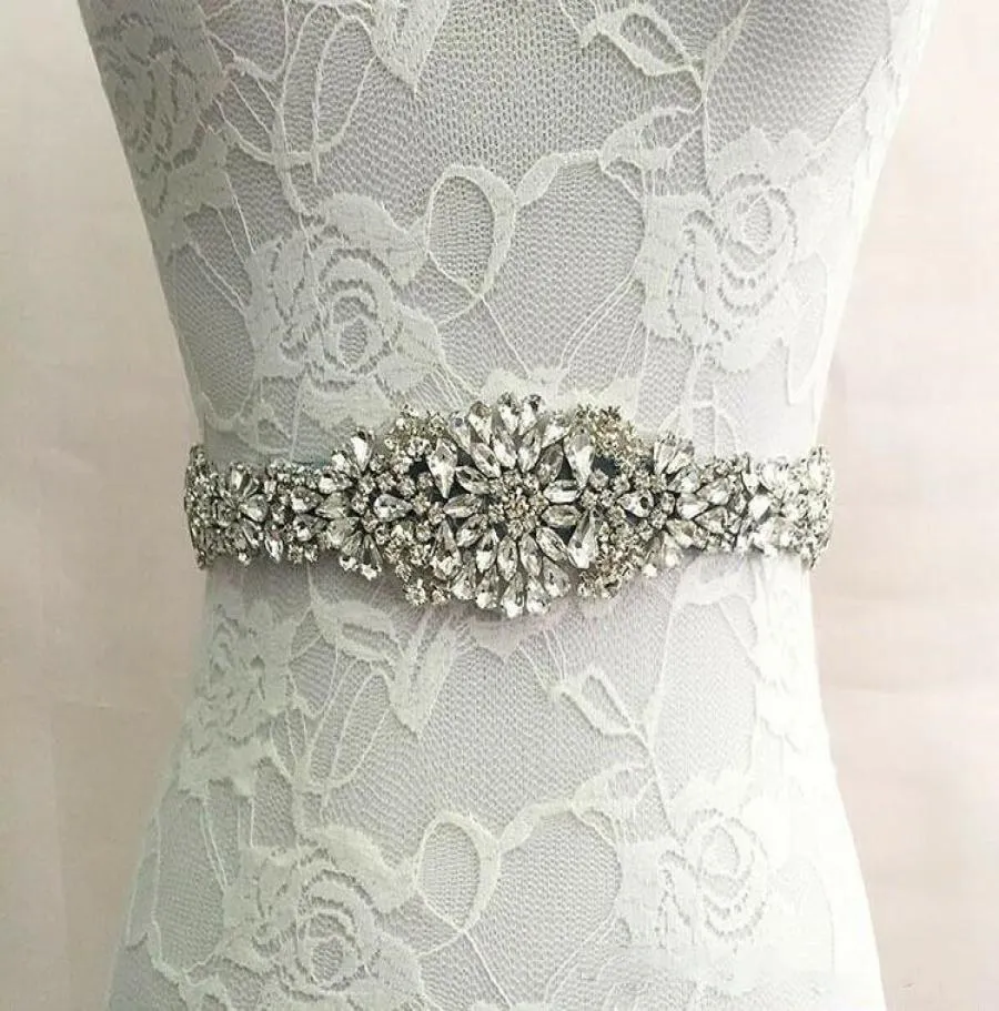 100 ملحقات حزام الزفاف الفاخرة المصنوعة يدويًا 2019 أزياء رينستون زينة فساتين الزفاف مجوهرات في الأسهم 3162047