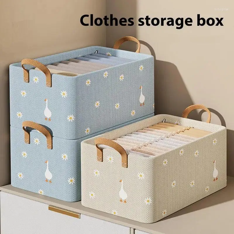 Tvättpåsar Korg Cute Duck Mönster Tygkorgar med handtag Stålram RAMPLASKA KLÄDER HAMPER Toys Home Storage