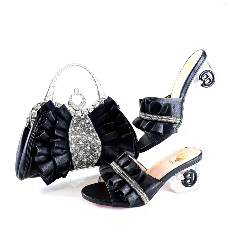 Dress Shoes Doershow Charming And Bag Matching Set With Black Selling Women Italian For Party Wedding! HRT1-44