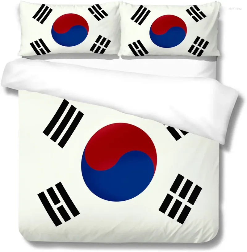 Sängkläder sätter polyester täcke kudde två eller tre delar set färgad nationell flagga 3D digital tryck zxf1213