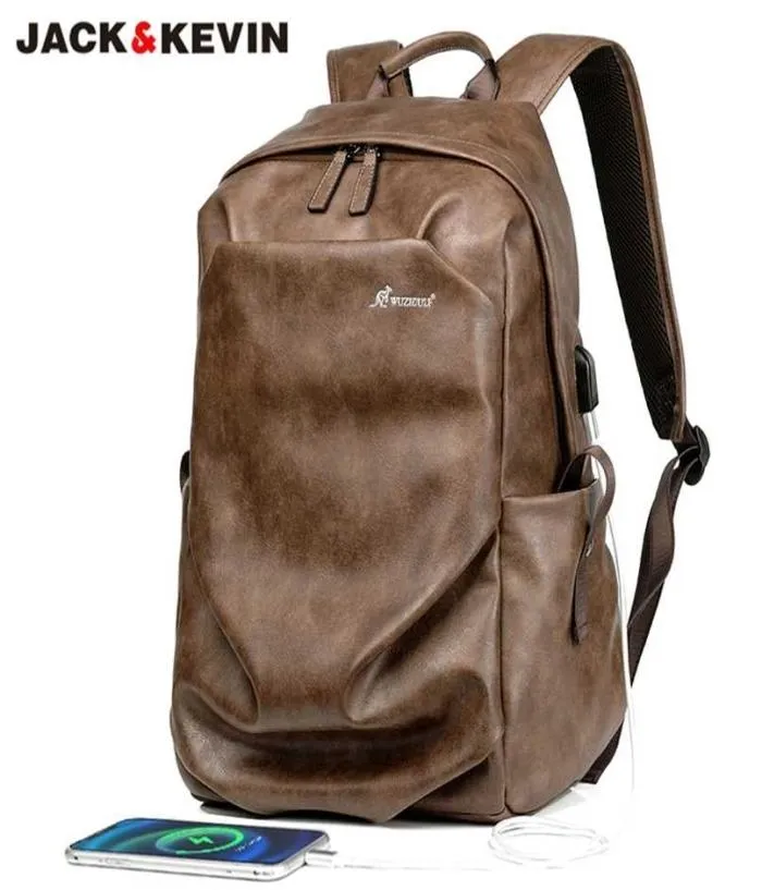 حقائب الظهر الجلدية الرجعية من Jackkevin Men039S حقيبة ظهر كبيرة للسعة على ظهر حقيبة ظهر للرجال Bag8025454