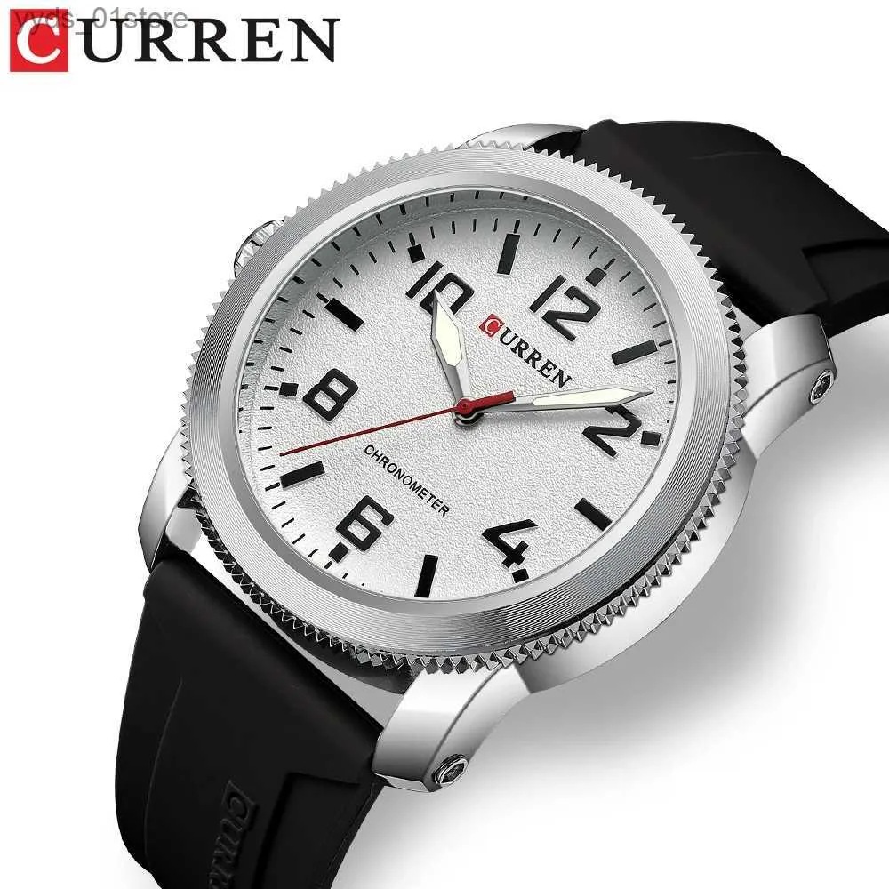 Wristwatches CURREN New Fashion es for Men Left Hand Design Quartz Wristes with Sile 8454 L240402