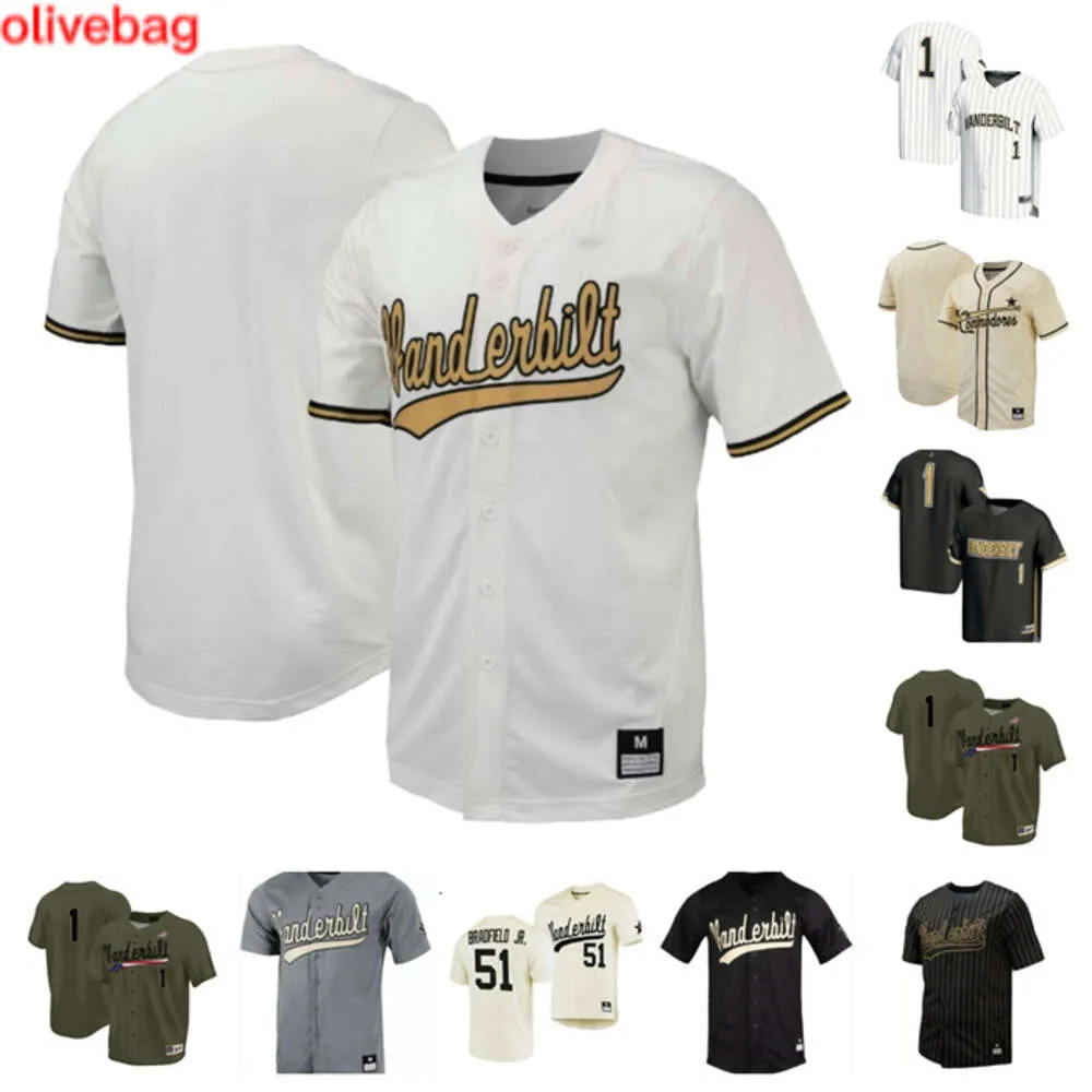 Benutzerdefiniertes Vanderbilt 88 Patrick Reilly 40 Sam Hliboki 97 Bryce Cunningham 17 Ryan Ginther 66 Thomas Schultz Baseballtrikot 29 Nick Maldonado 98 Greysen Carter genäht