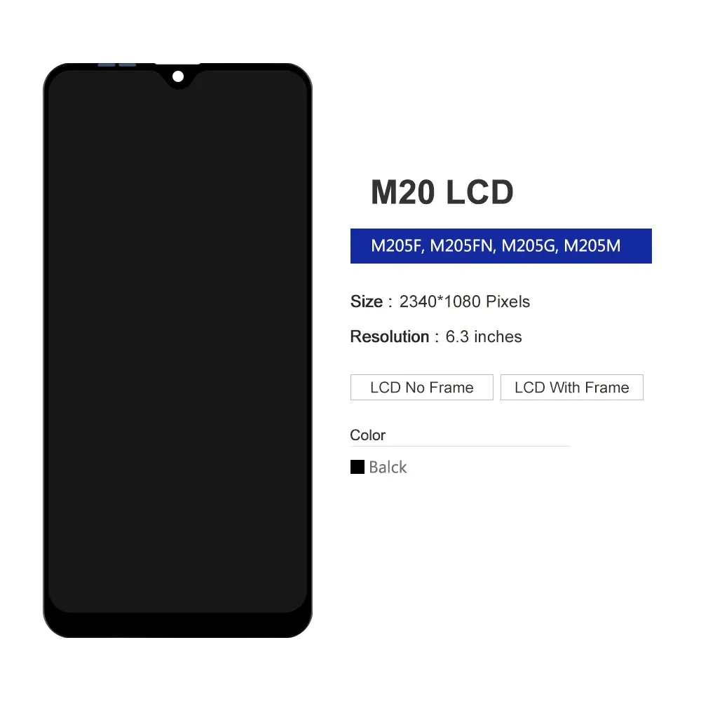 Samsung M20 LCD Screen Replacement, Touch Screen Digitizer