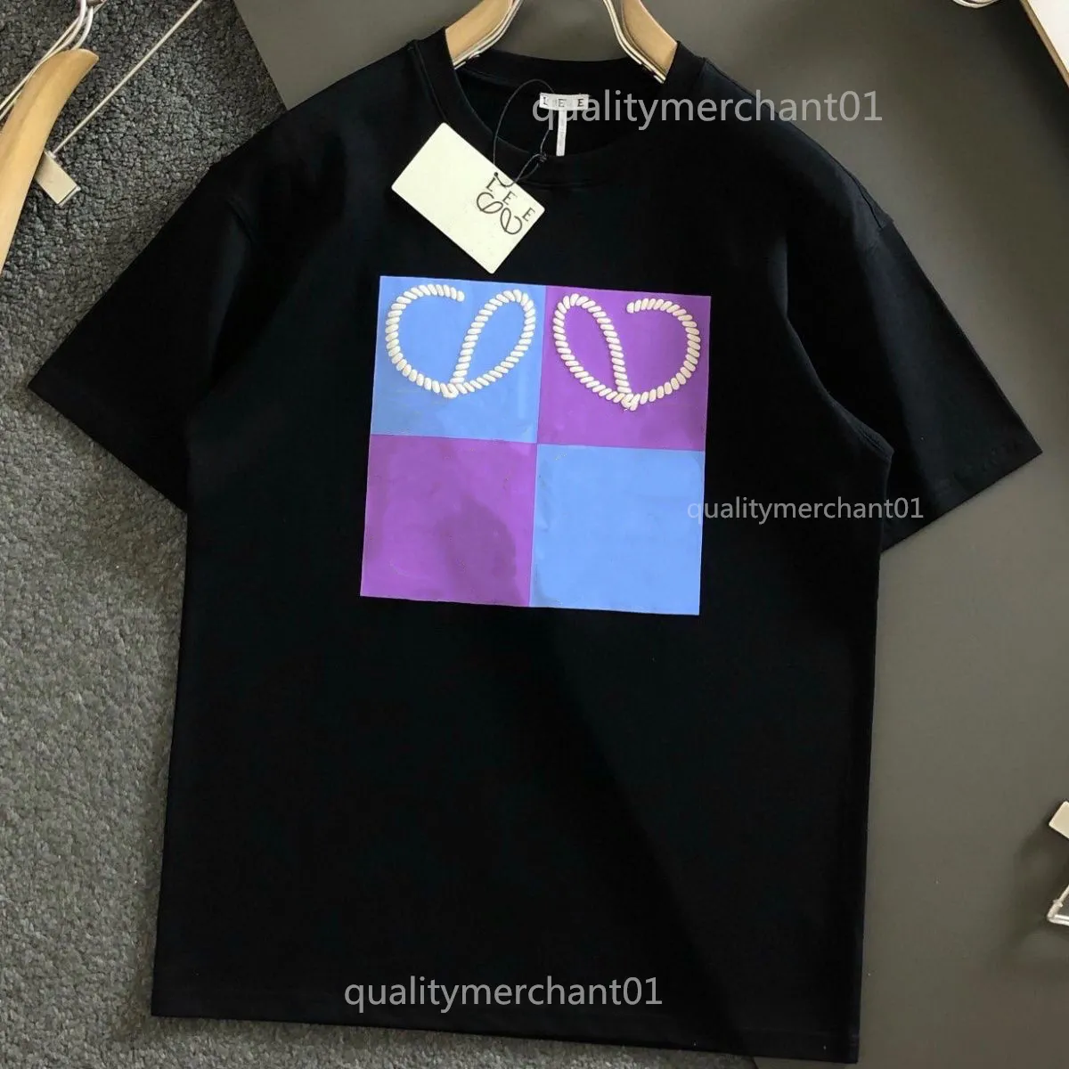 DHgate.com:Loewe Mens Cotton Embroidered Short Sleeve T