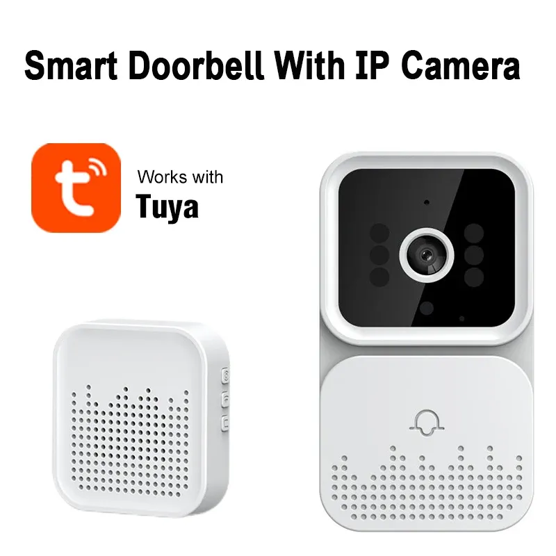 Kontrollera Tuya Visual Doorbell Wireless Twovoice Doorbell Smartphone App Remote Electronic Doorbell Outdoor Security Antitheft Doorbell