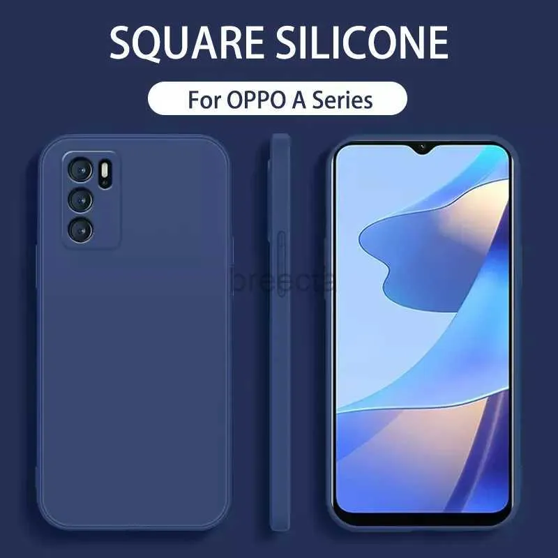 Obudowy telefonu komórkowego Square Silikon miękki dla Oppo A16 A54 A74 A94 A73 A53 A91 A72 A52 A31 A5 A5 A9 2020 A96 A54S A55 Ochrona obiektywu aparatu 2442 2442