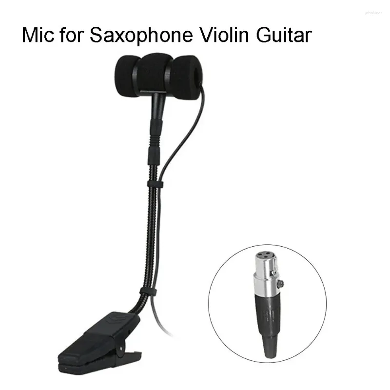 Microphones Portable SAX Microphone 3 broches 4 câblées pour l'instrument de musique omnidirectionnel haute qualité