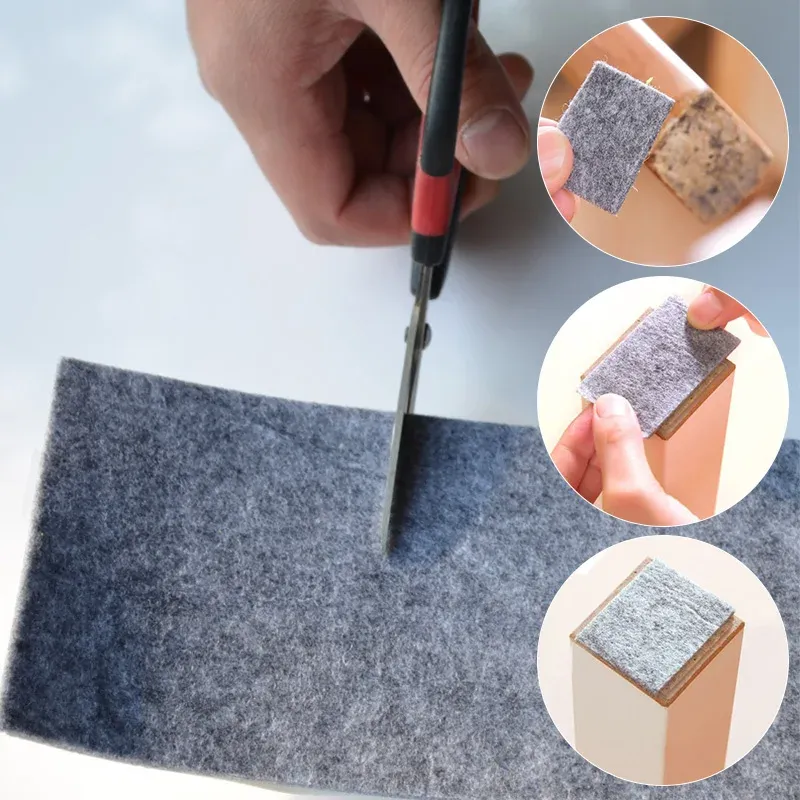 1Roll 100cm Felt Protective Mat Self-adhesive Non-slip Felt Mat Furniture Foot Mat Floor Protector Wear-resistant Table Foot Mat