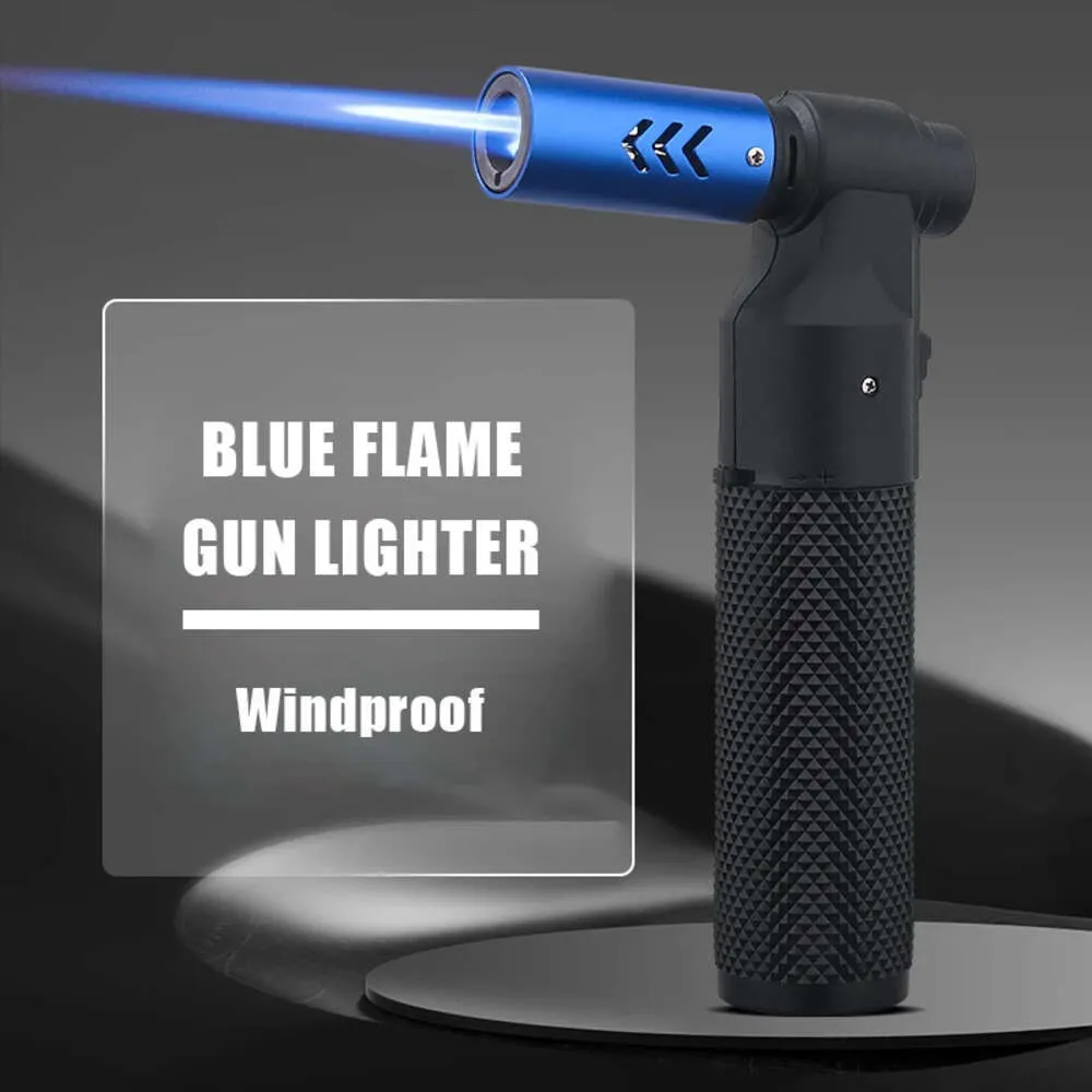 Ärlig stark vindtät blå flamma cigarrjustering spray pistol 1300 ﾰ utomhus camping stilfull fackla ljusare prylar