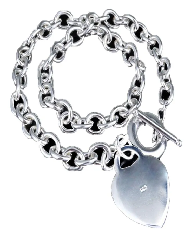 925 estampillé coeur forme collier marques en argent sterling lien chaîne collier pour femmes dames créateur de mode pendentif colliers Je9911172