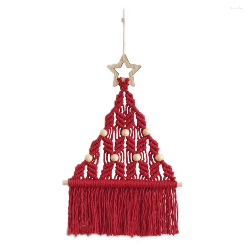 Tapisserier julgran ornament vägg hängande tapestry handvävda boho dekorationer hänge för vardagsrumsdekor