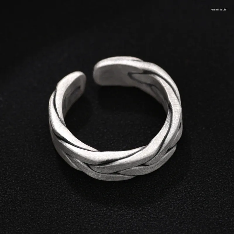 ZABRA 999 Sterling Silver Hand Woven Cluster ring camera for