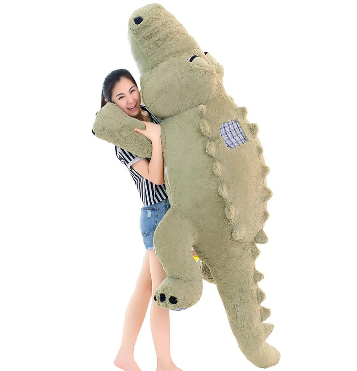 Dorimytrader Jumbo Weiche Tier Krokodil Plüsch Puppe Riesige Gefüllte Cartoon Alligator Spielzeug für Kinder Geschenk 4 Farben 180 cm 215 cm DY5532590
