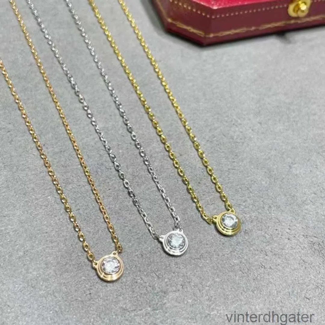 Top Luxury Fine Original 1to1 Designer Necklace for Women Carter Classic Ufo Bubble Necklace Womens Cnc Craft Round Mini Single Diamond Collar Pendant Gift