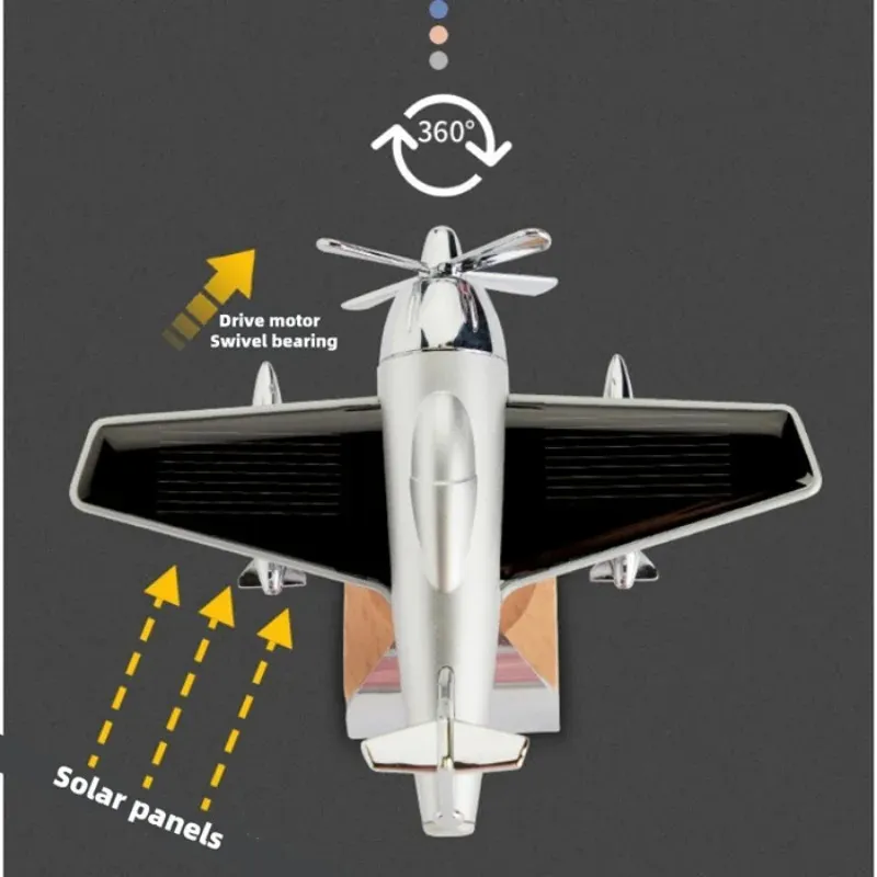 Désodorisant de voiture décoration d'avion solaire Mini parfum de voiture désodorisant parfum voiture avion ornement parfum de voiture décor de voiture