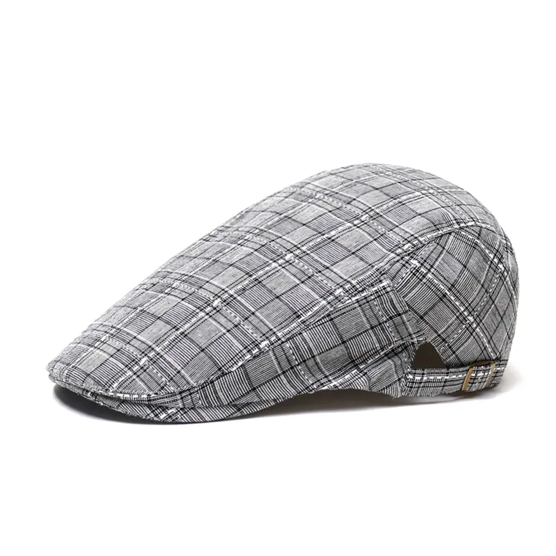 Men's Leather Beret Hat - Autumn Winter Flat Newsboy Cap, Gatsby Driver Ivy Hat, Adjustable, Waterproof