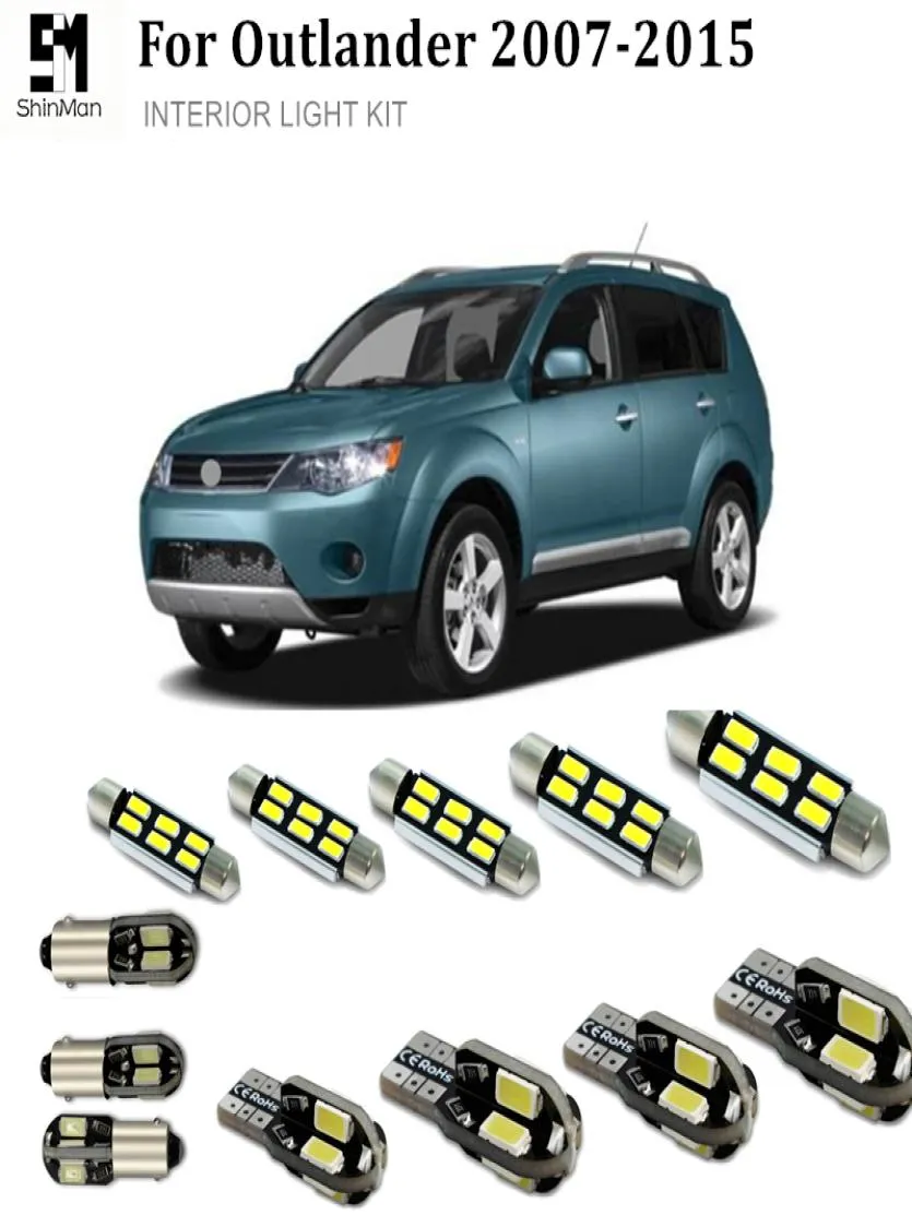 Shinman 7X Error Auto LED Lampadine Kit luci interne per auto Lampade per accessori Mitsubishi Outlander 200720169705062