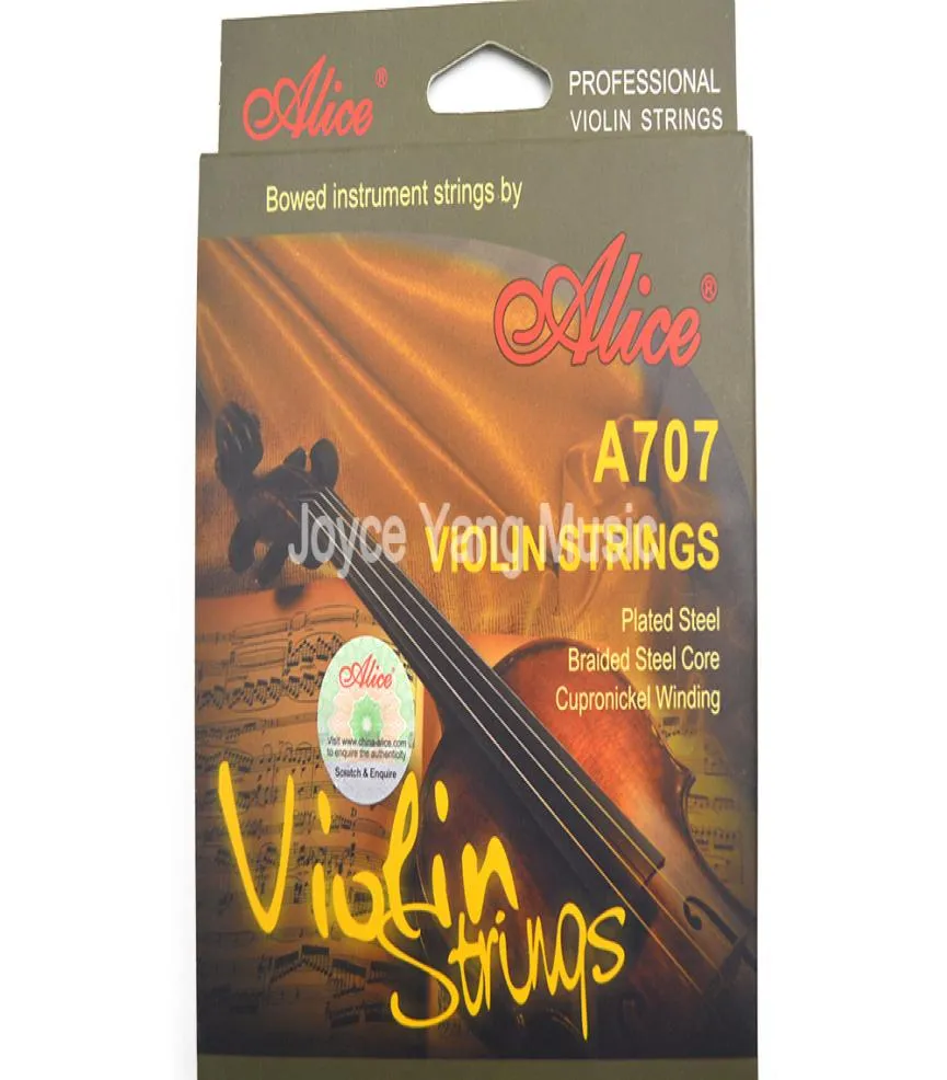 Alice A707 Струны для скрипки со стальным плетеным стальным сердечником, мельхиоровая обмотка, 1-я 4-я струны 1189821