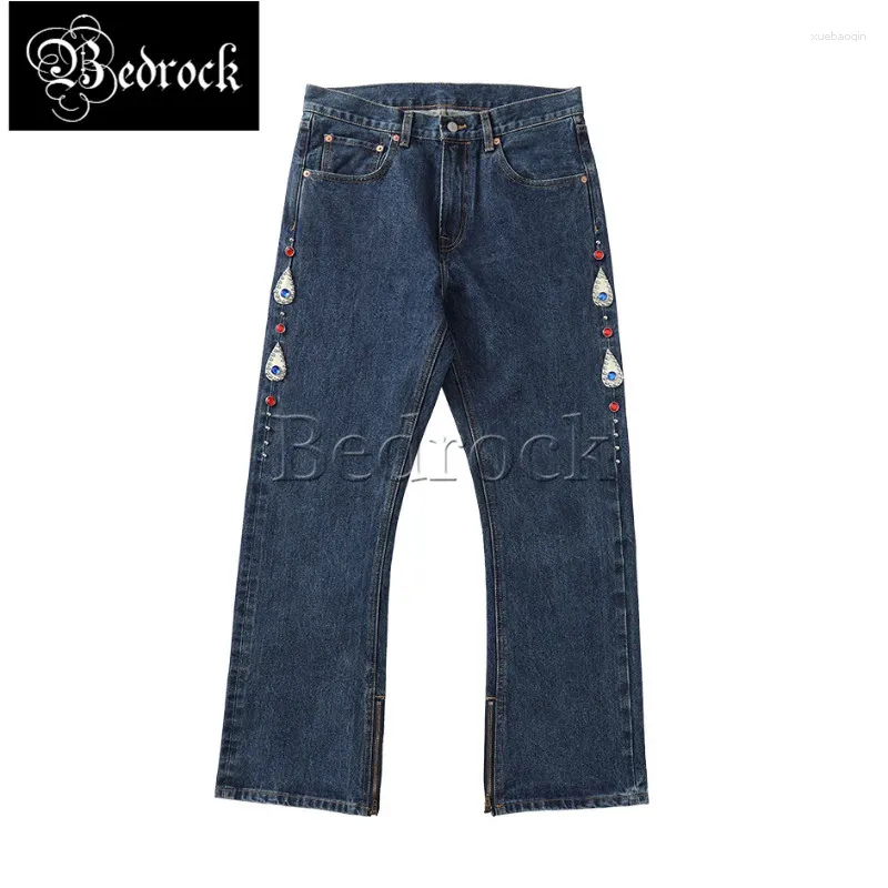 Herren Jeans Mbbcar 14,4 Unzen Selvedge Denim Flare Hosen für Männer Hippie Vintage One gewaschen