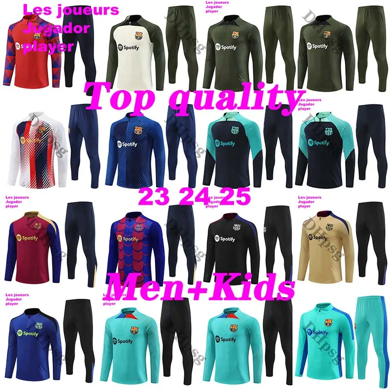 2024 25 giocatore versione Chandal Barcelona Tracksuit Soccer Allenamento di calcio 23 24 25 Camisetas De Football Tracksuits Lewandowski Men and Kids Kit Barca Set Pedri Gavi