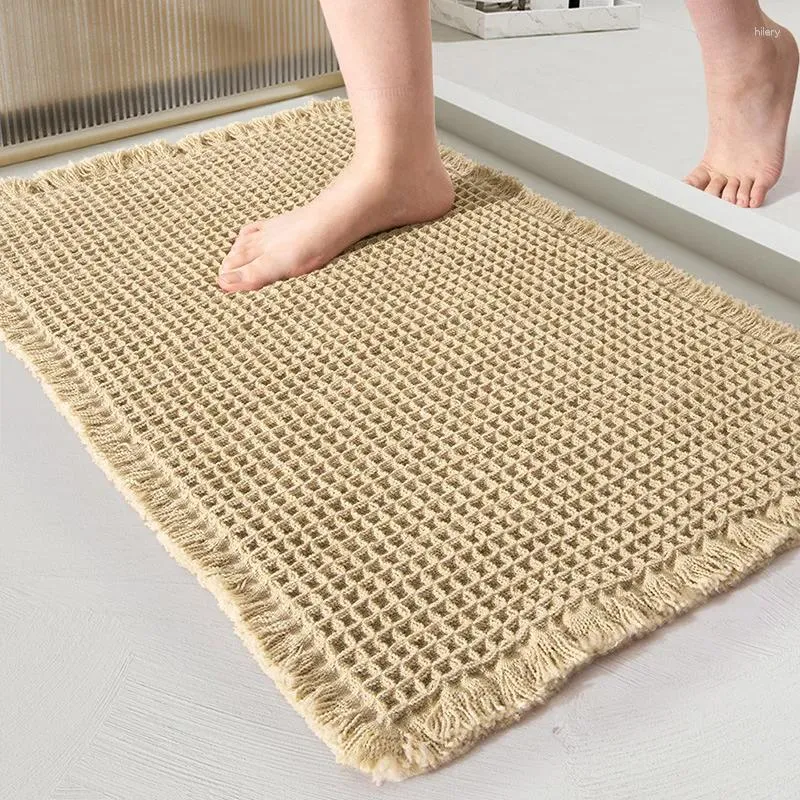 Bath Mats Bathroom Mat Woven Floor Entrance Absorbent Carpet Household Toilet Anti Slip Foot Door