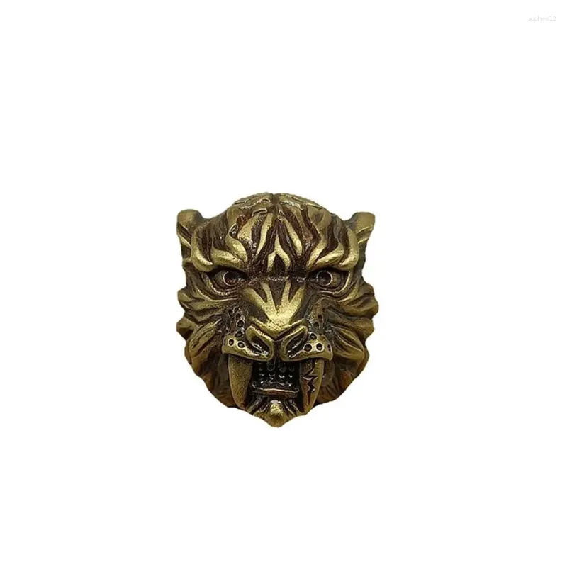 Decorative Figurines Brass Umbrella Rope Bead Hanger Sword Teeth Tiger Head Knife Hanging