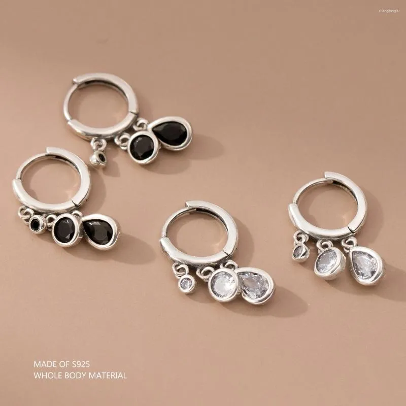 Hoop Earrings LAVIFAM 925 Sterling Silver Small Zircon Star Hopps Ear Buckle Ins Style High-grade Female Women Earring Hole Jewelry