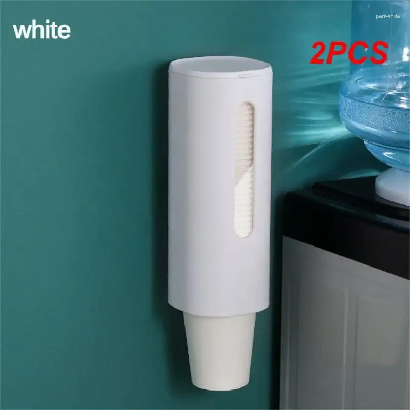 Bottiglie di stoccaggio Dispenser portabicchieri di carta usa e getta Telaio contenitore per acqua in plastica montato a parete