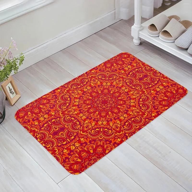 Tapijten etnische rode bloem keuken vloer mat woonkamer decor tapijt tapijt thuis gang ingang deurmat balkon deur anti slip tapijt