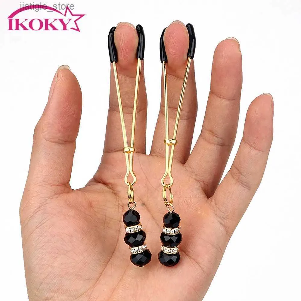 Autres objets de beauté de la santé Ikoky Pinces de mamelon avec des bijoux S pour les couples 1 paire pain labia Clit Clamp Y240402