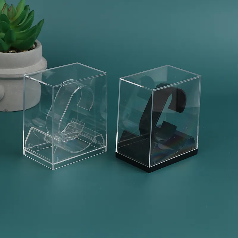 DHgate Crystal Clear Watch Display Case Transparent Storage Box for Smartwatches Home Garden