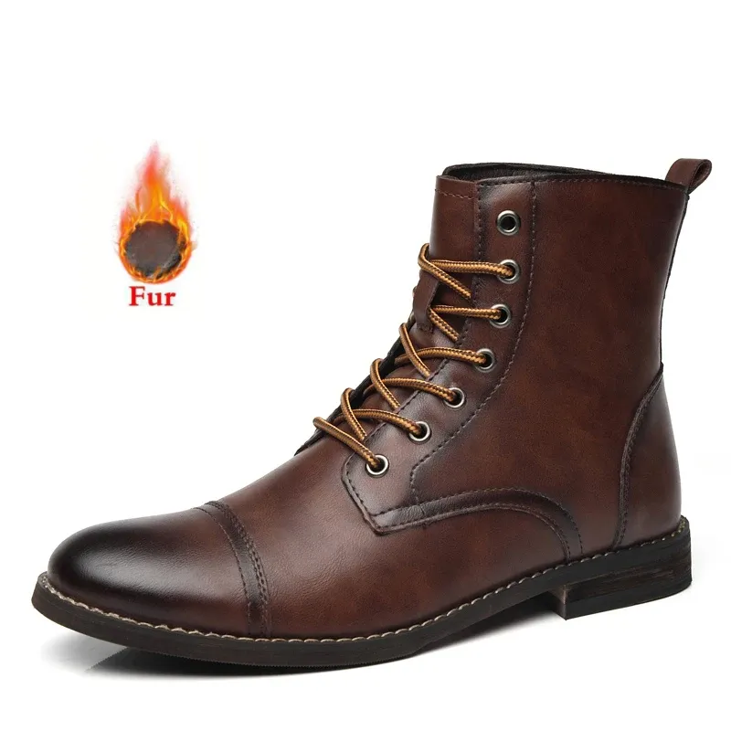 Oxfords 2023 New Men Boots Brand Classic Classic Италия платья платья модные повседневные теплые плюшевые сапоги на лодыжках большого размера 48