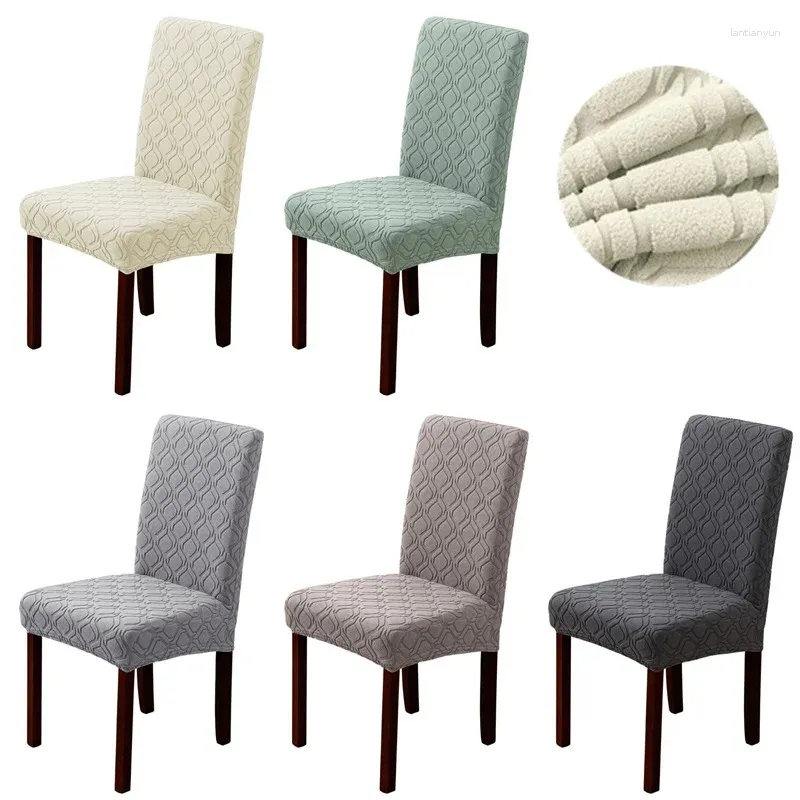 Chair Covers Jacquard Dining Room Cover Elastic Stretch Armless Nordic Solid Color Chairs Protective Case For El Party