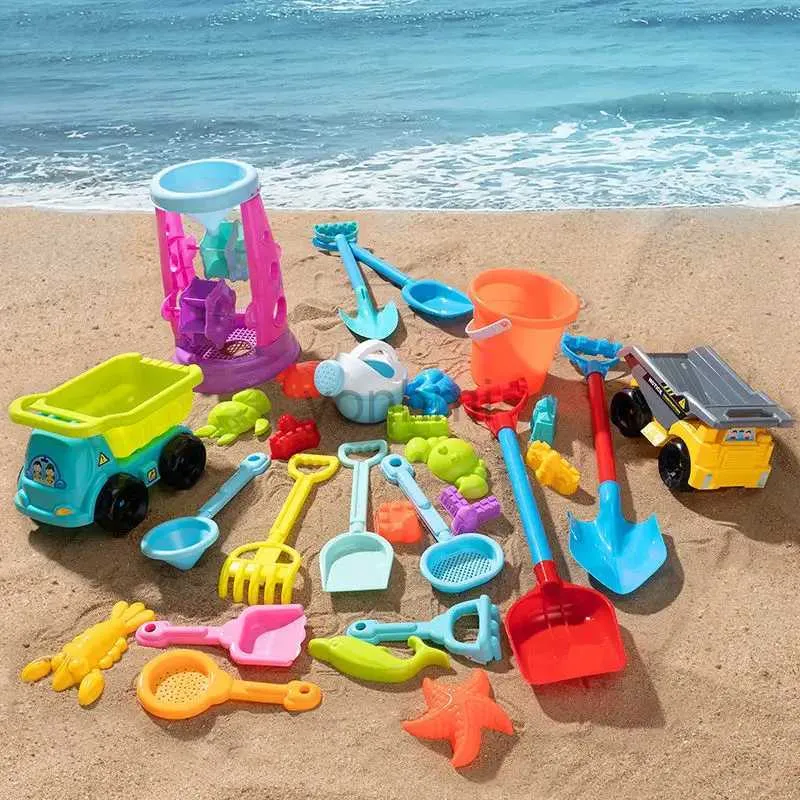 Sand Play Water Fun Summer Beach Sand Play Toys pour enfants SandBox Set Kit Jouets d'eau Seau Seau Pit Outil Jouets de plein air pour enfants Garçon Fille Cadeaux 240402