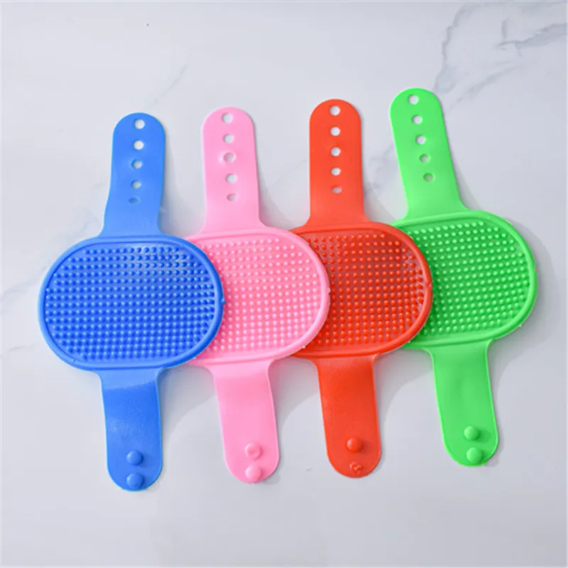 Brosse de bain ronde pour animaux de compagnie, vente en gros d'usine, brosse de massage, gants de nettoyage réglables pour chiens, fournitures pour animaux de compagnie