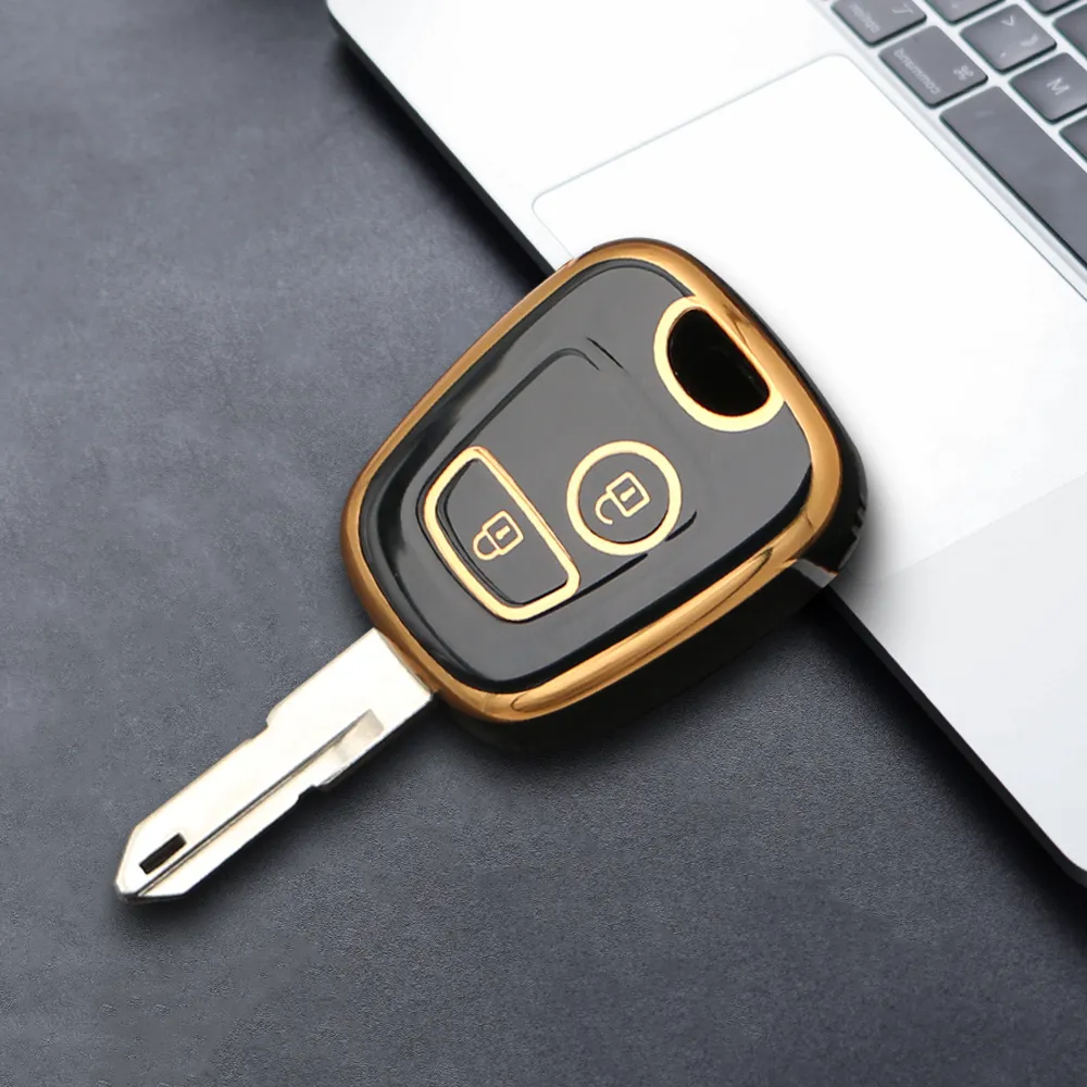 Eternalpower Uncut Folding Keyless Entry 2 Button Remote Key Shell Fob Case for Citroen C1 C2 C3