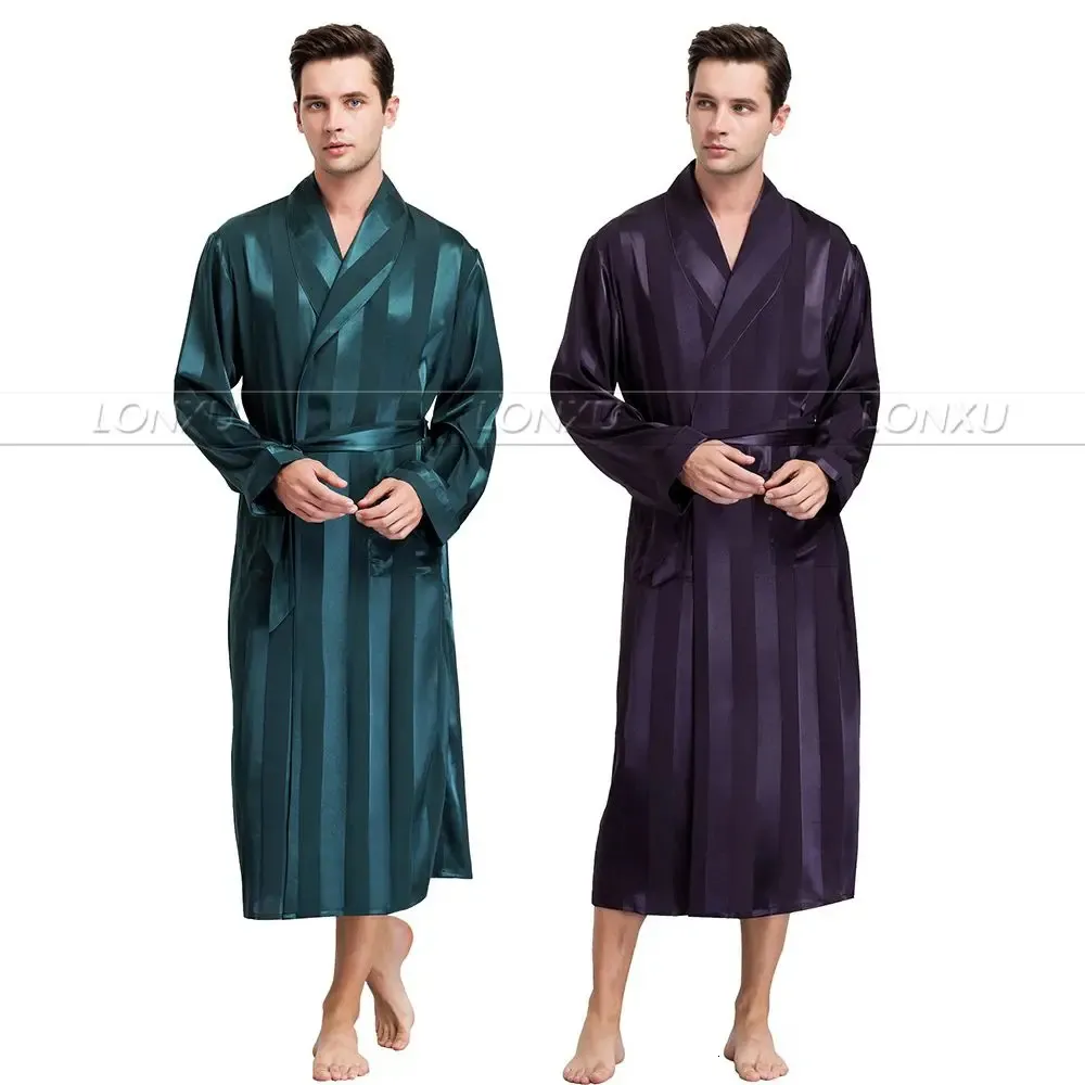 Męskie jedwabne satynowe piżamę szaty szlafropowe szlafroki koszuli koszuli S ~ 3xl__ dla prezentów świątecznych 240402