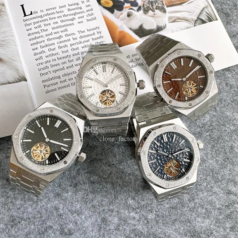 26510or Mens Tourbillon Designer Clone AAA+Watch 42mm ميكانيكية أوتوماتيكية من الفولاذ المقاوم للصدأ الفولاذية الفاخرة المضيئة مونترس مونترز دي لوكس ريبوجس دي لوجو