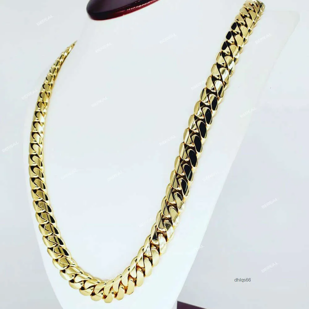 Populära 16mm Gold Miami Chain Armband Hip Hop Style 14K 18K Solid Wholesale Cuban Link för män