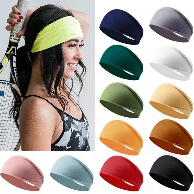 Elastic Yoga Headband Sport Sweatband Women Men Jog Tennis Running Cycling Hair Band Turban Outdoor Gym Bandage 240402