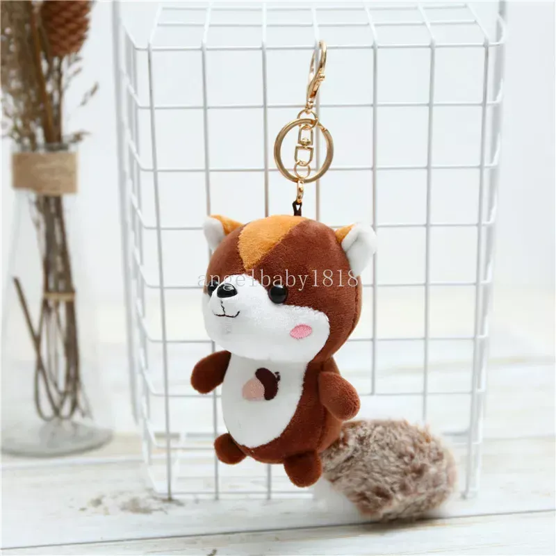 Petit écureuil jouets en peluche pendentif Version coréenne d'écureuil peluche sac ornements en gros 3 couleurs