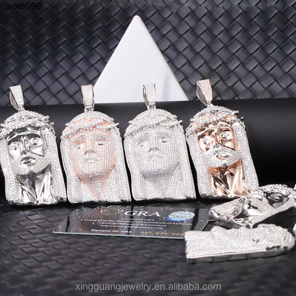 Hot Fashion Factory Prijs Jezus hanger 925 sterling zilver met Ice Out Moissanite Hip Hop Jezus hanger voor ketting