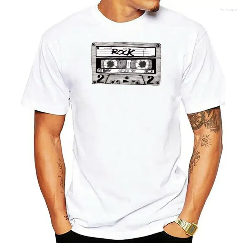 Polos pour hommes Cassette Mix Tape Vintage T-shirt O Cou Coton Tissu Hauts Pour Hommes T-shirts À Manches Courtes Faddish