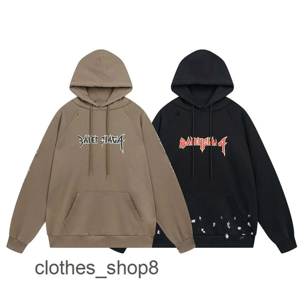 sudaderas con capucha con capucha balentie balencigs sudoriza para hombres suéter paris 24ss otoño/invierno nuevo b familia exclusiva exclusiva banda rock banda handworn 39sd